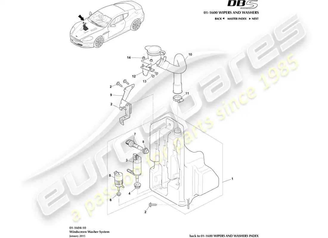aston martin dbs (2010) washer bottle parts diagram
