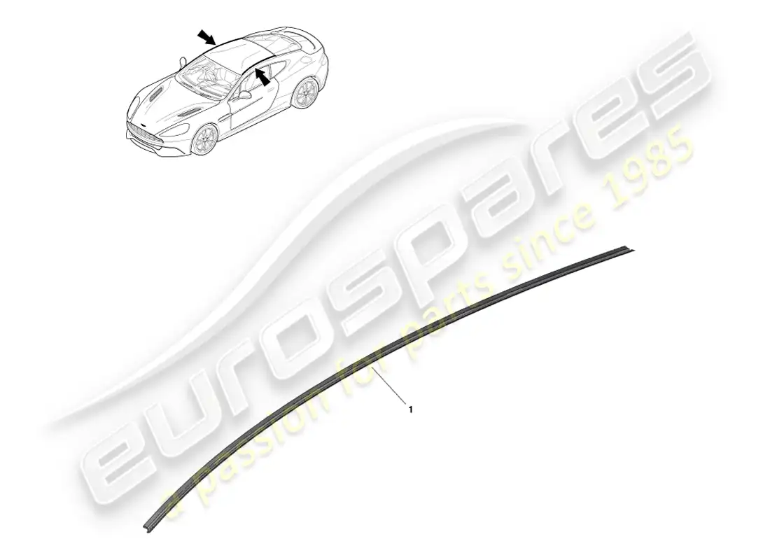 aston martin vanquish (2014) roof opening weatherstrip, volante parts diagram