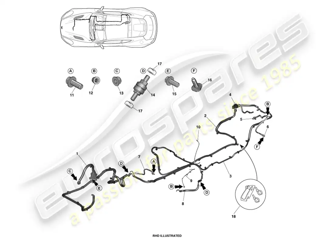 aston martin vanquish (2014) battery cables parts diagram