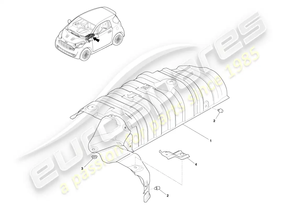 aston martin cygnet (2012) insulator sub-assy parts diagram