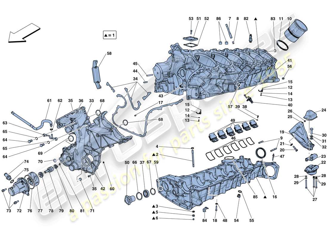 ferrari f12 berlinetta (rhd) crankcase part diagram