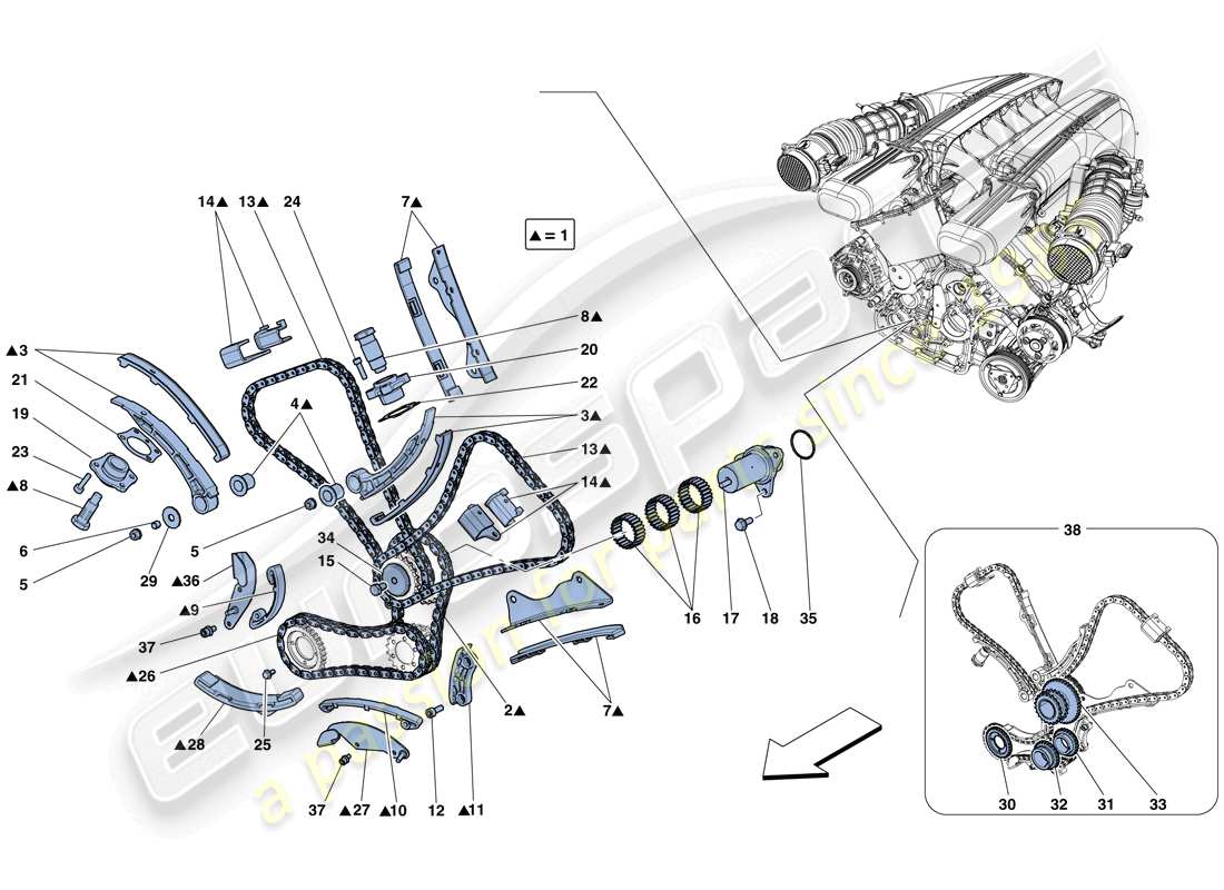 ferrari f12 berlinetta (rhd) timing system - drive part diagram
