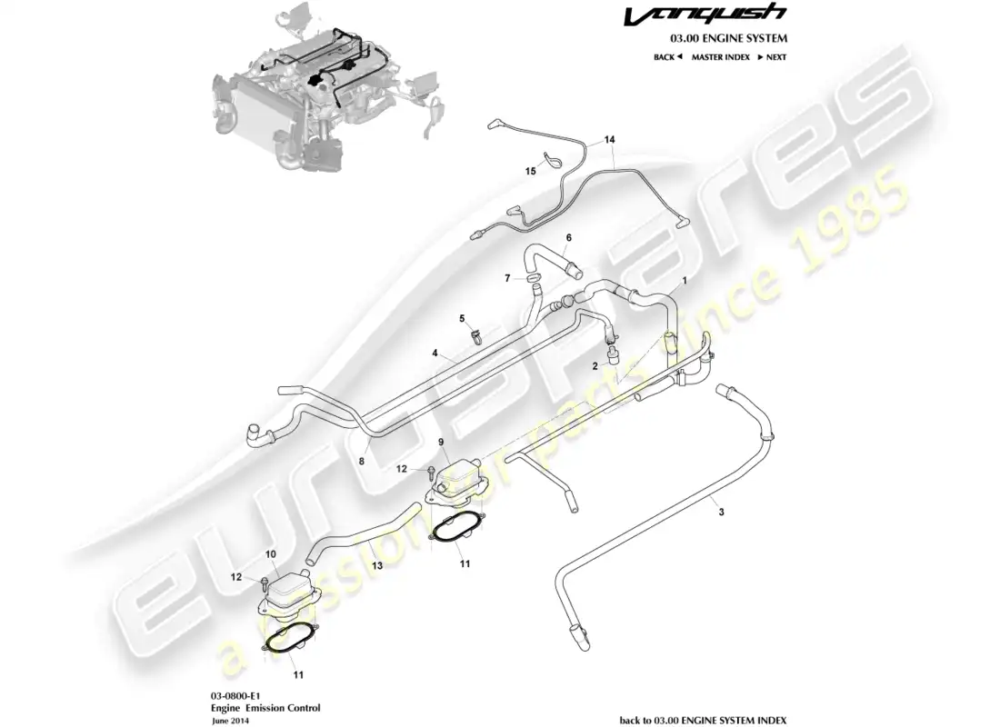 aston martin vanquish (2016) emission control parts diagram