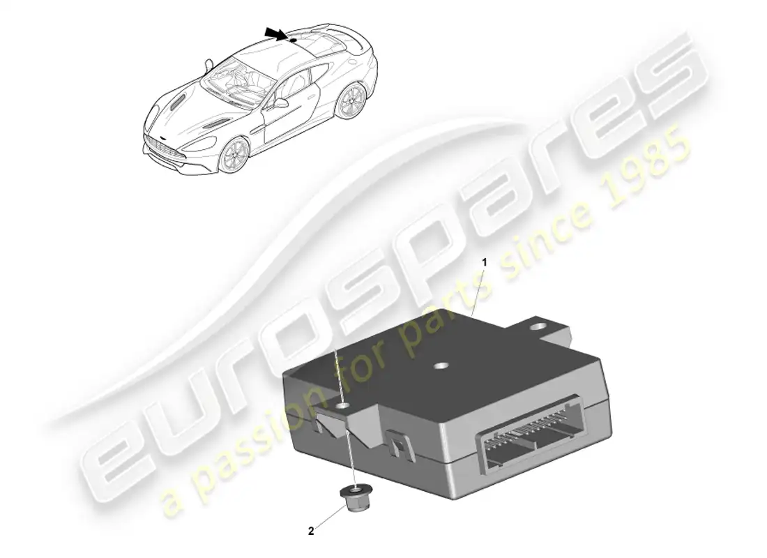 aston martin vanquish (2014) boot latch controller parts diagram