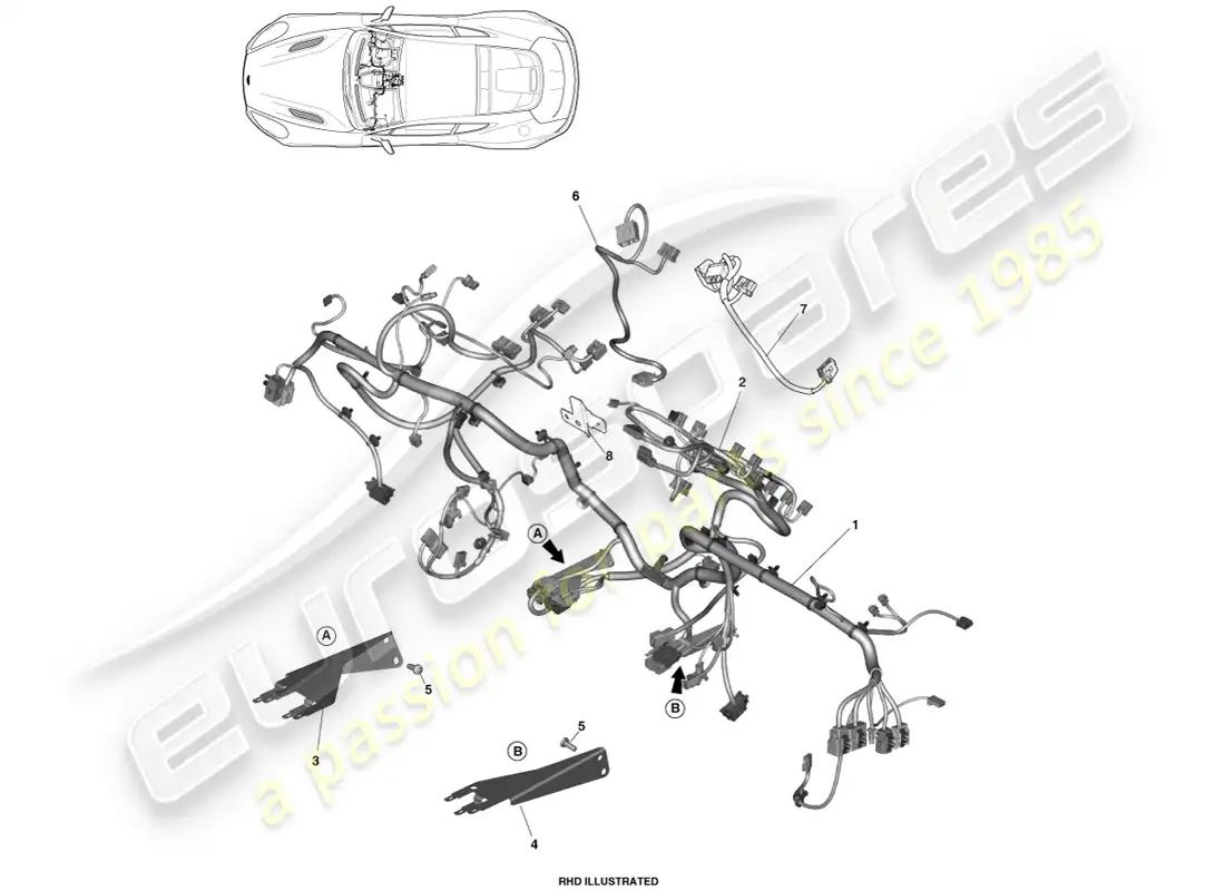 aston martin vanquish (2014) ip harness parts diagram