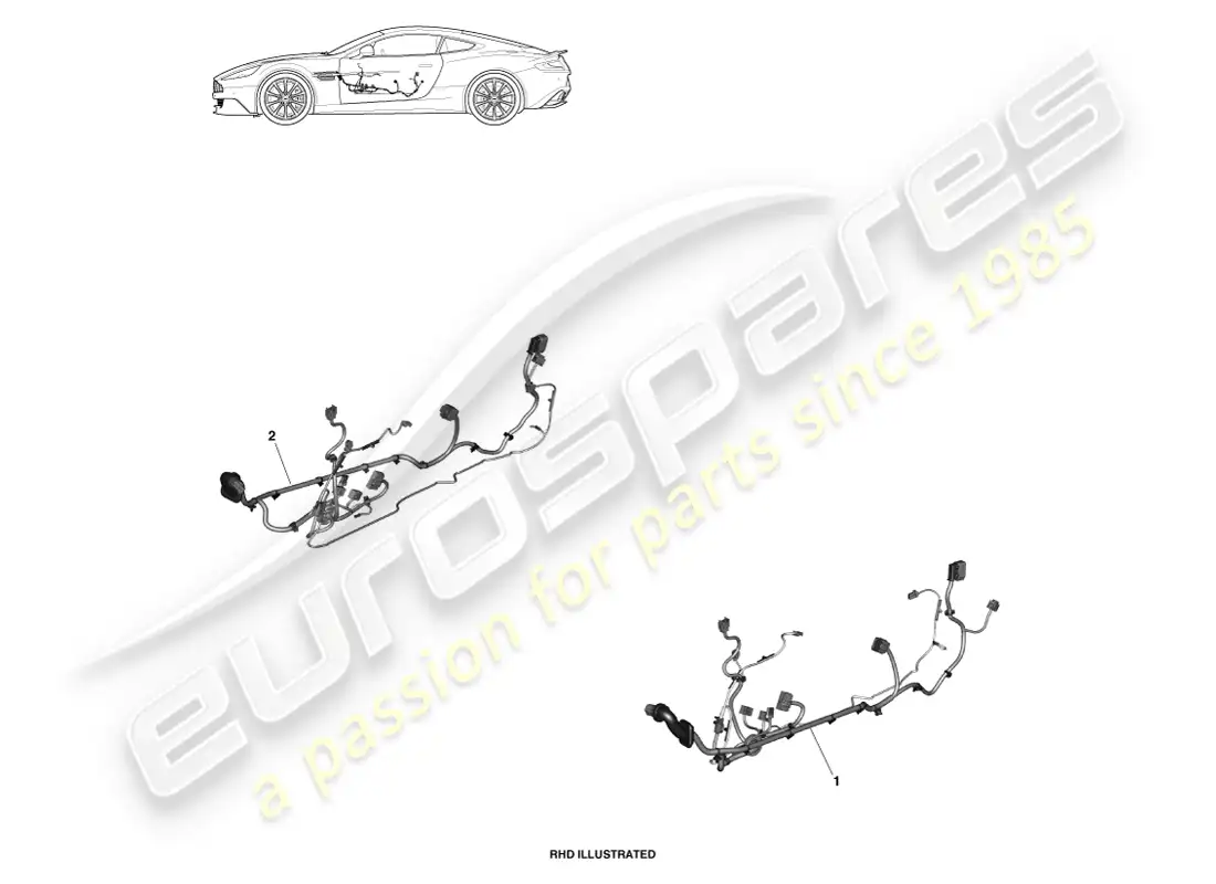 aston martin vanquish (2014) door harness parts diagram