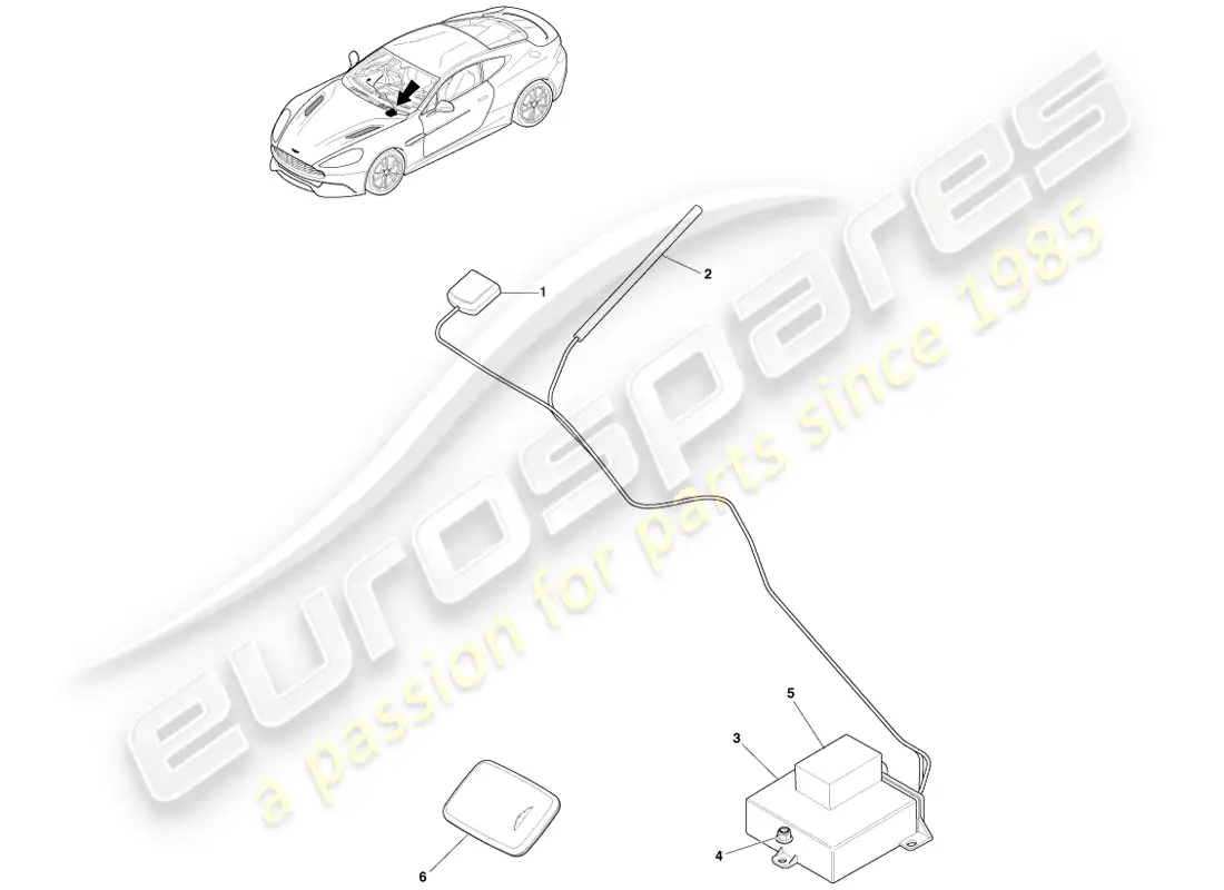 aston martin vanquish (2014) cat-5 tracker parts diagram