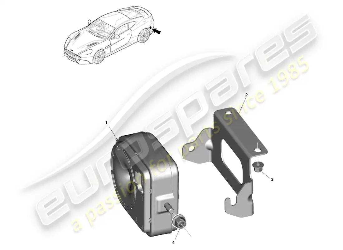 aston martin vanquish (2014) alarm horns & sirens parts diagram