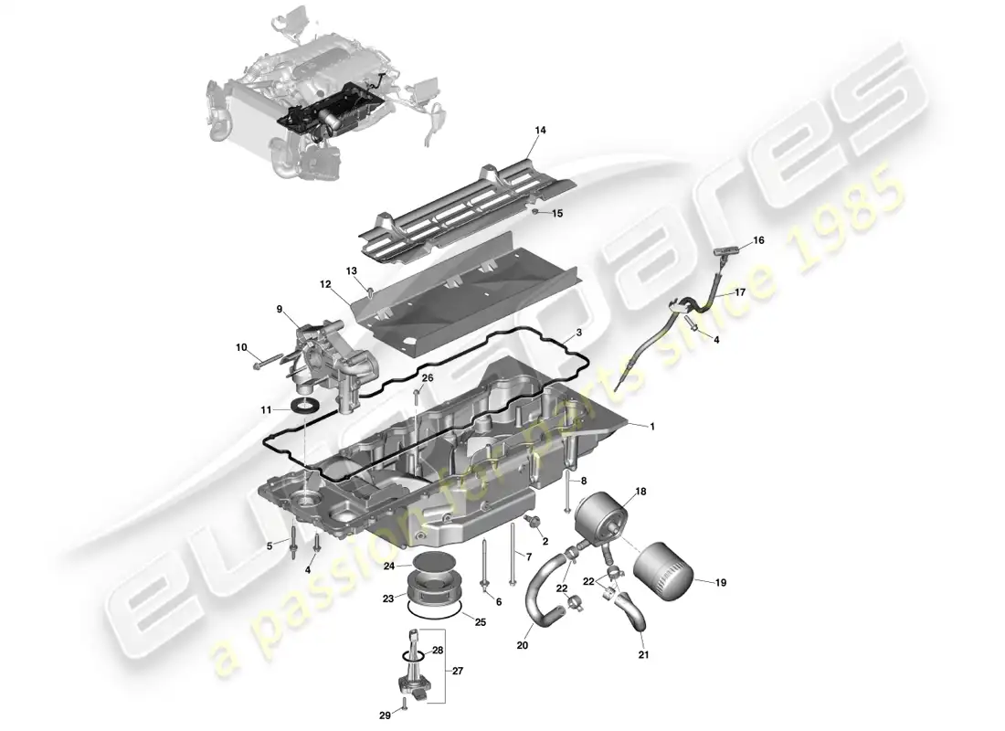 aston martin vanquish (2014) engine lubrication parts diagram