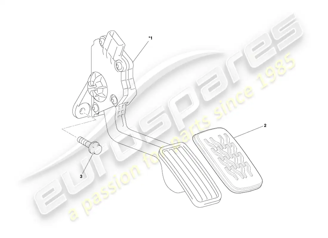 aston martin cygnet (2012) accelerator pedal parts diagram