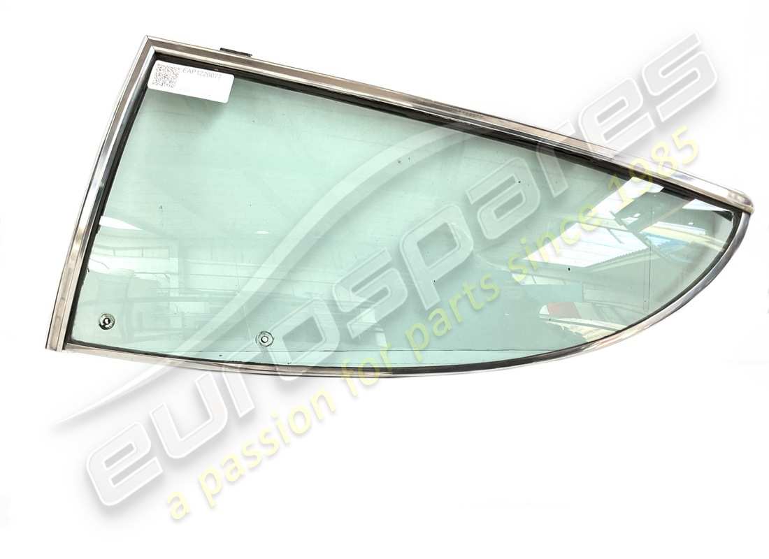 used eurospares lamborghini espada lh rear quarter glass & chrome surround trim part number eap1226077