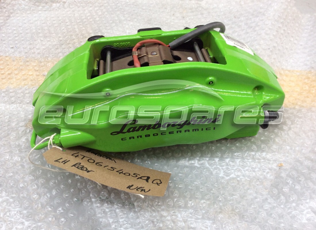 new lamborghini rear caliper in green. part number 4t0615405aq (1)