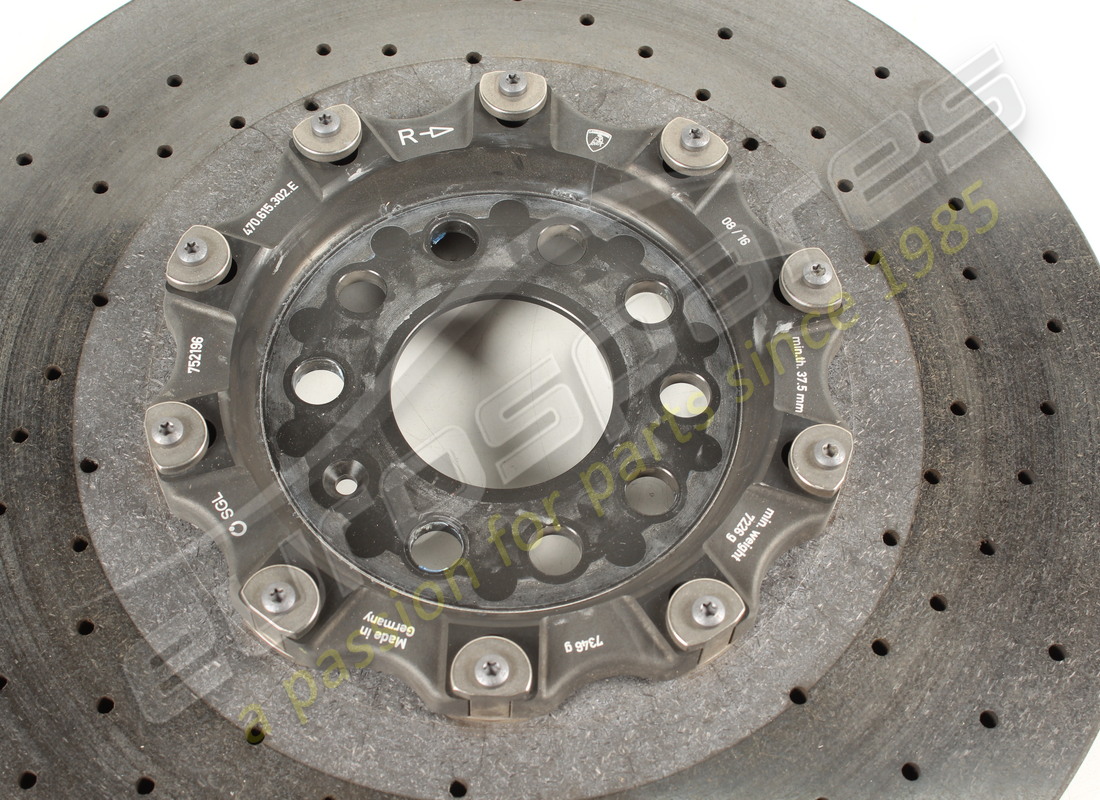used lamborghini front rh ceramic brake disc (vented). part number 470615302g (2)