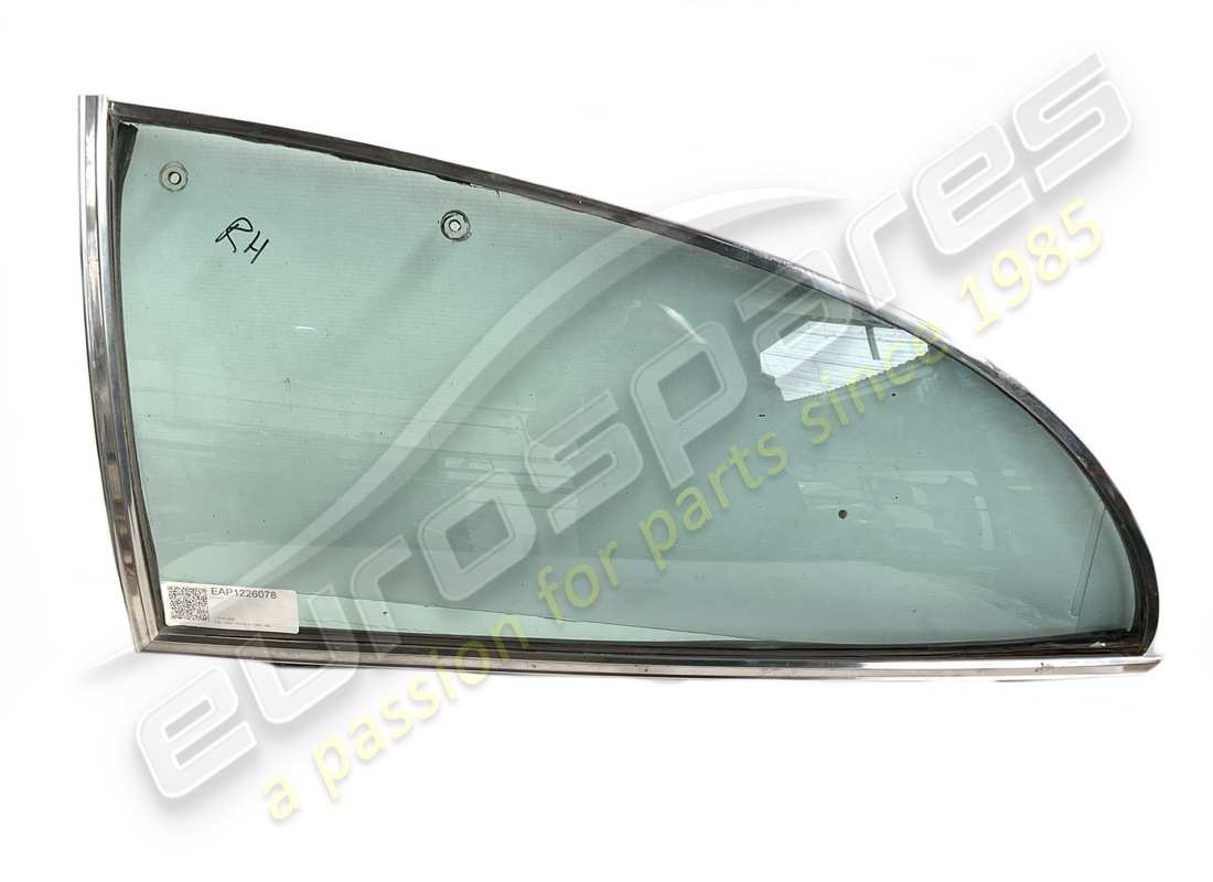 used eurospares lamborghini espada rh rear quarter glass & chrome surround trim part number eap1226078