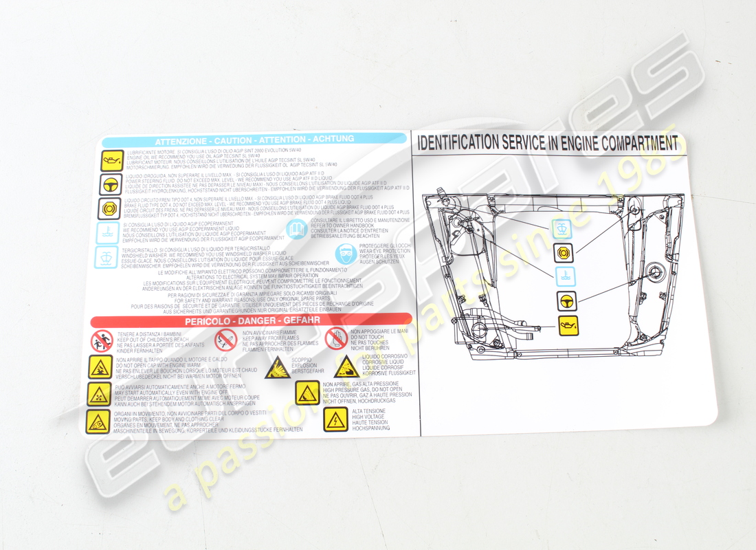 NEW MASERATI ENGINE COMPT. PLATE. PART NUMBER 67021100 (1) new maserati engine compt. plate. part number 67021100 (1)