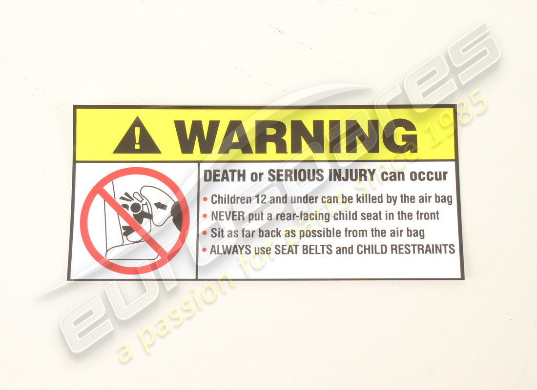 new ferrari airbag instruction plate. part number 65423800 (1)