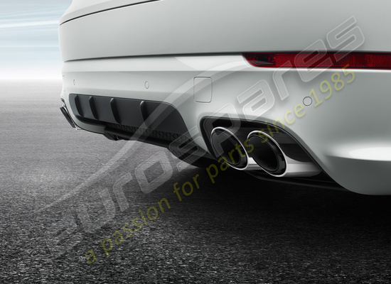 new porsche sports exhaust system (silver) part number 9y0044222b