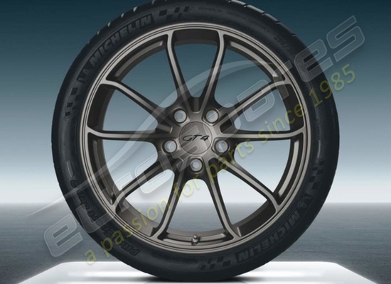 new porsche 20-inch gt4 set of wheels - in platinum (satin-gloss) part number 98104460302