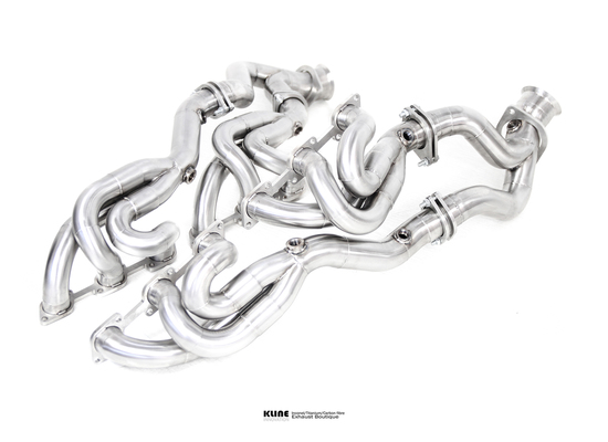 new kline innovation ferrari 599 gtb manifolds - stainless steel part number kl-fer-599gtb-mf-ss