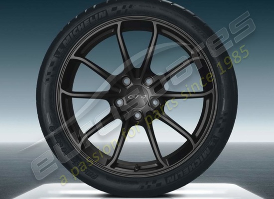 new porsche 20-inch gt4 set of wheels - in black (satin-gloss) part number 98104460301