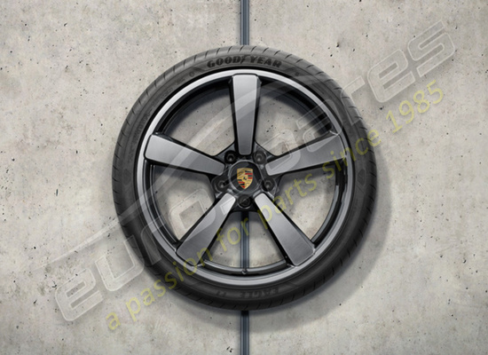 new porsche 20-/21-inch carrera exclusive design summer wheel and tyre set, painted in black (high-gloss) part number 992044661m