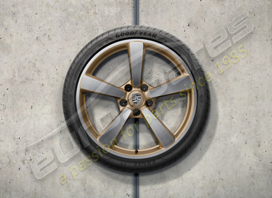 new porsche 20-/21-inch carrera exclusive design summer wheel and tyre set, painted in aurum (satin-gloss) part number 992044661n