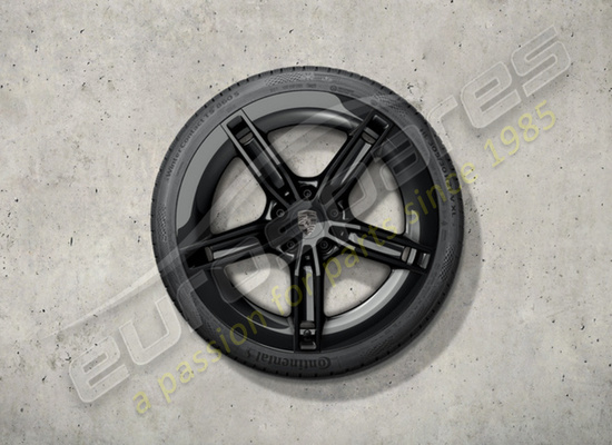 new porsche 21-inch mission e design winter wheel and tyre set, painted in black (high-gloss) part number 9j1073603kb