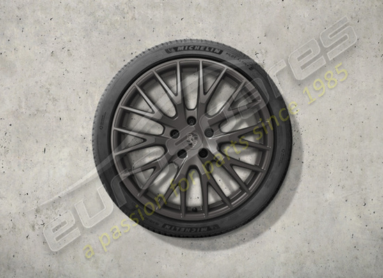 new porsche 21 inch exclusive design winter wheel and tyre set - painted in turbonite part number 976044600l