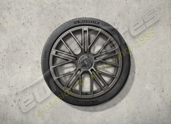 new porsche 21 inch turbo s winter wheel and tyre set, with central locking - painted in turbonite part number 976044600q