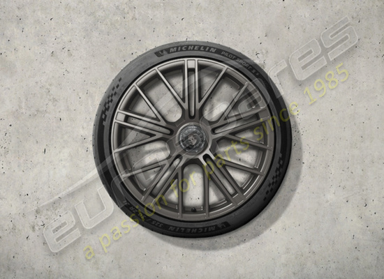 new porsche 21-inch turbo s summer wheel-and-tyre set, with central locking - painted in turbonite part number 976044660q