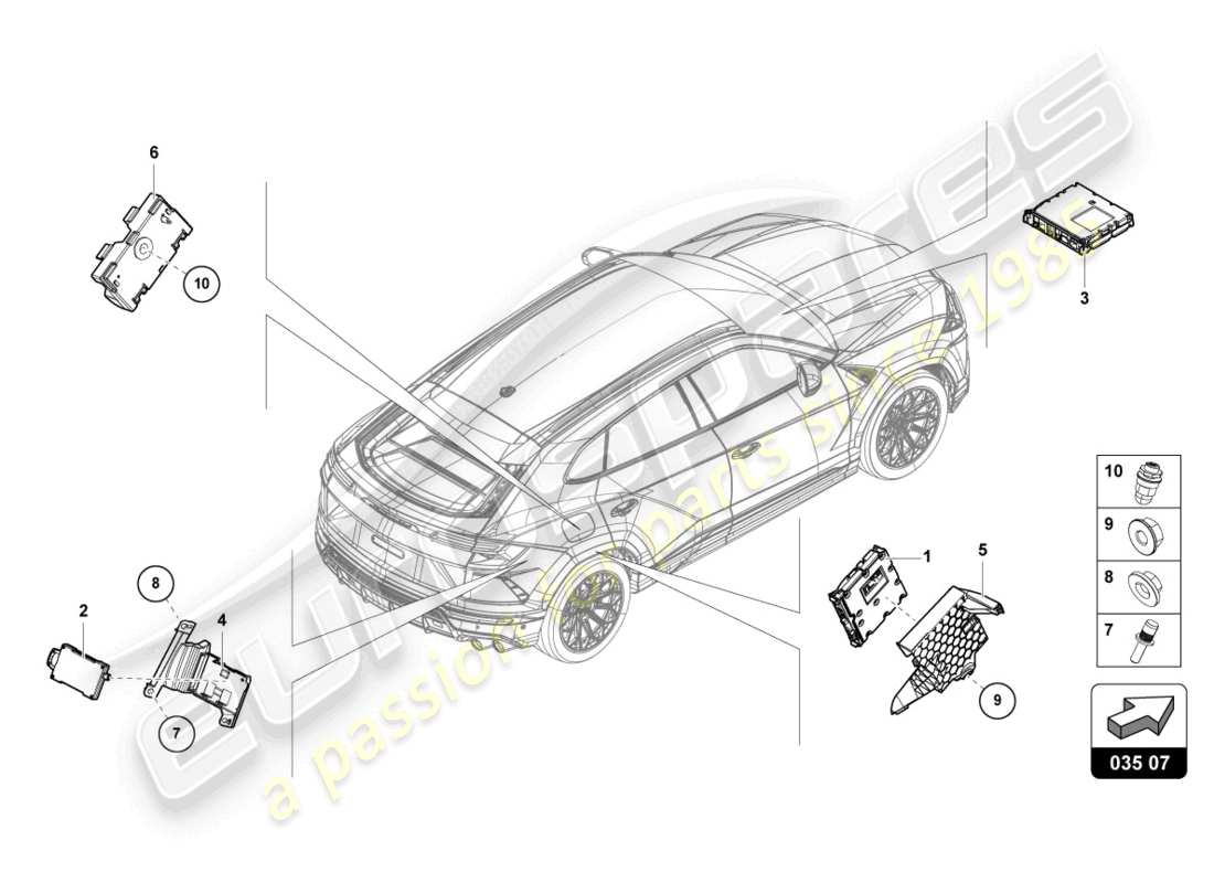 lamborghini urus (2021) tv tuner part diagram