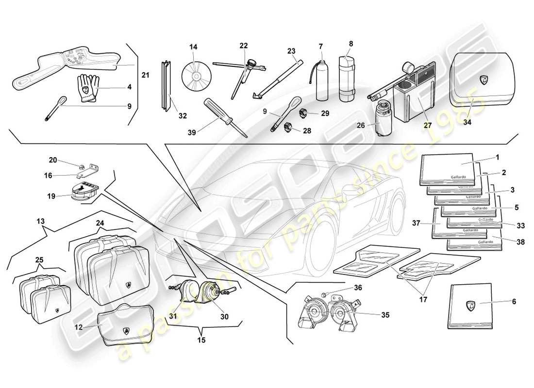 lamborghini lp560-2 coupe 50 (2014) vehicle tools part diagram