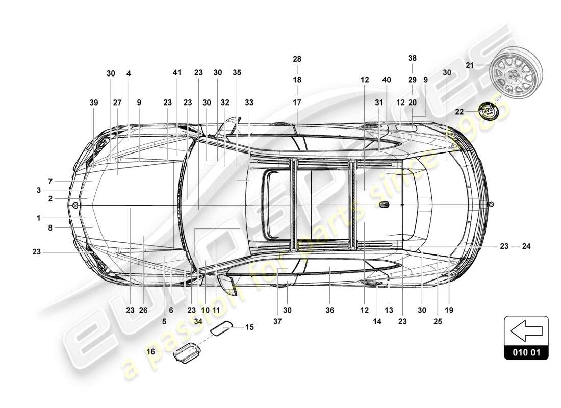 lamborghini urus (2021) signs/notices part diagram