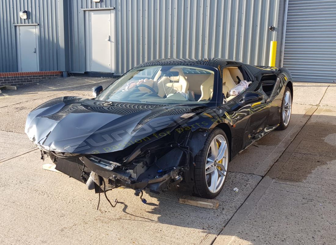 ferrari 488 spider (rhd) being prepared for dismantling at eurospares