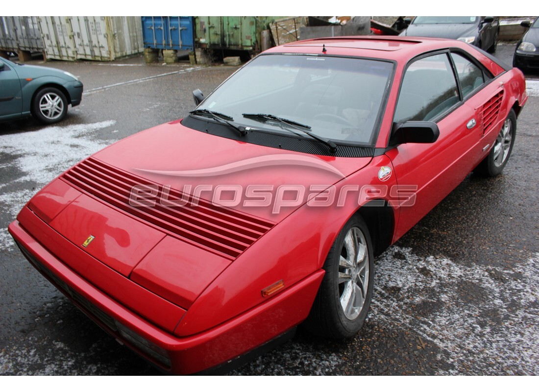 ferrari mondial 3.2 qv (1987) being prepared for dismantling at eurospares