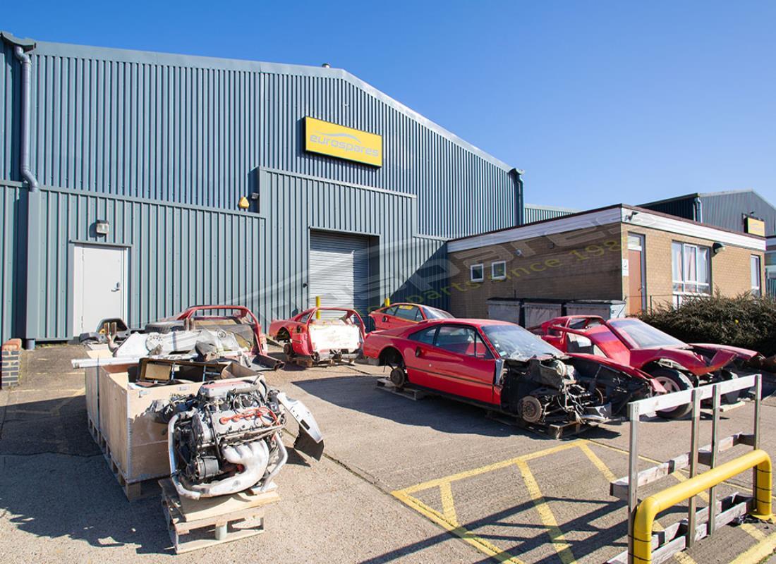 ferrari 328 (1988) being prepared for dismantling at eurospares