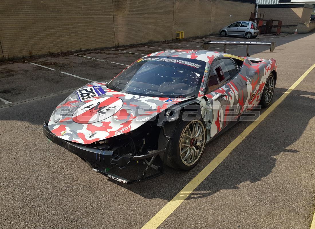 ferrari 458 challenge being prepared for dismantling at eurospares