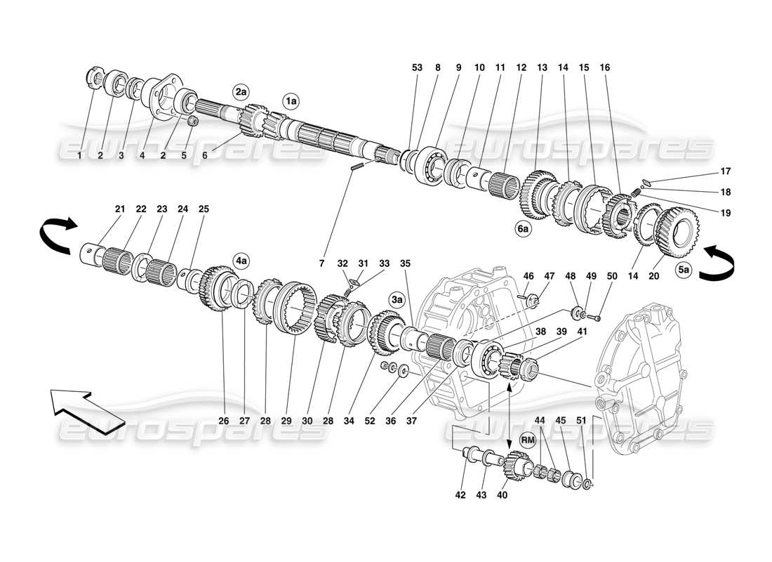 ferrari f50 gearbox main shaft parts diagram