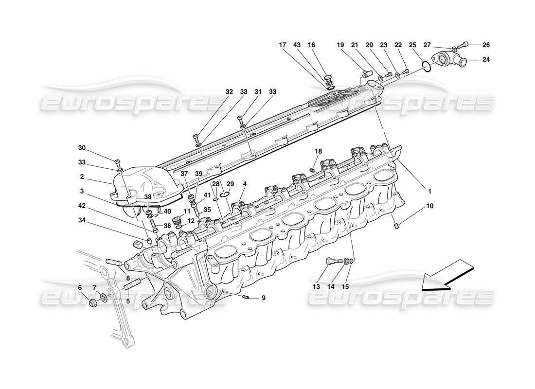 ferrari f50 rh cylinder head parts diagram