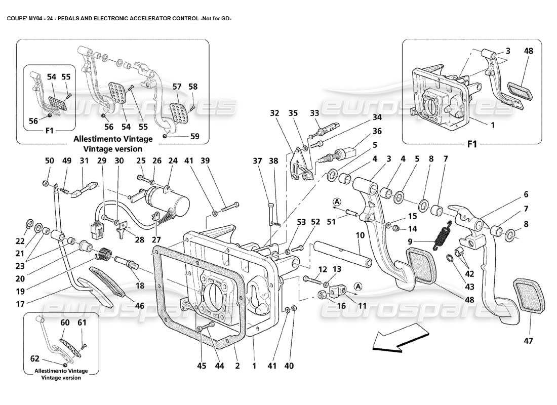 maserati 4200 coupe (2004) pedals and electronic accelerator control not for gd parts diagram