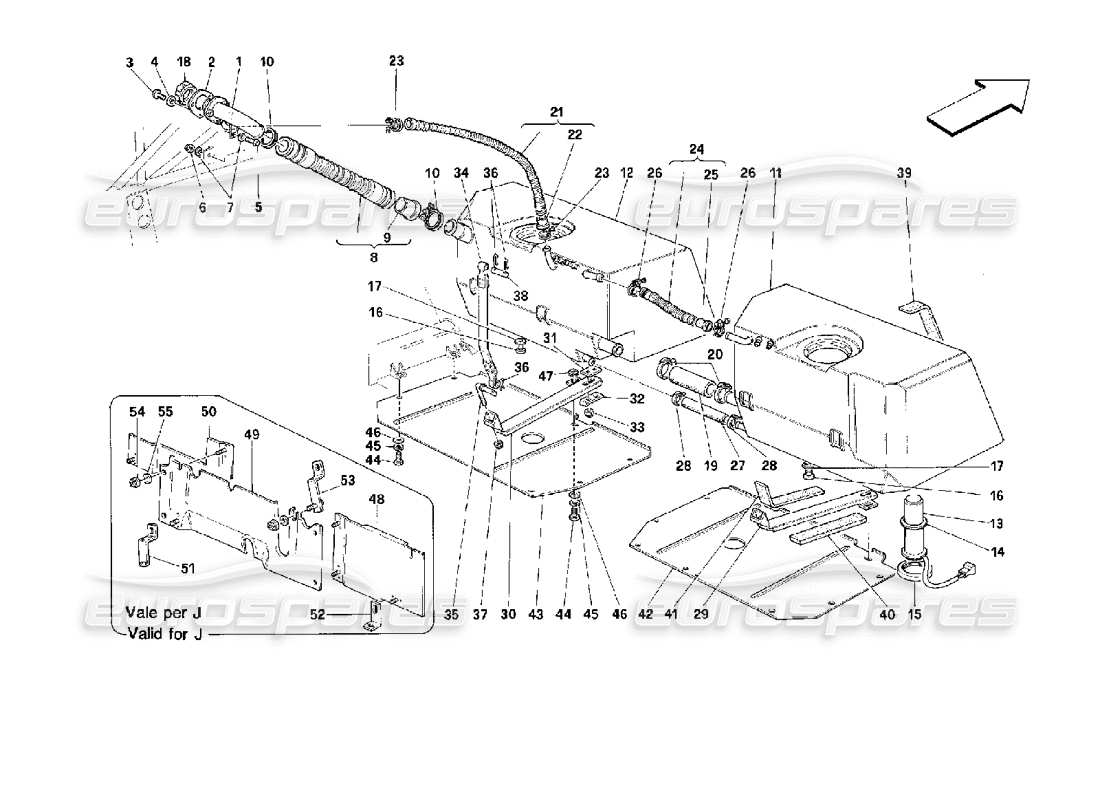 ferrari 512 m fuel tanks parts diagram