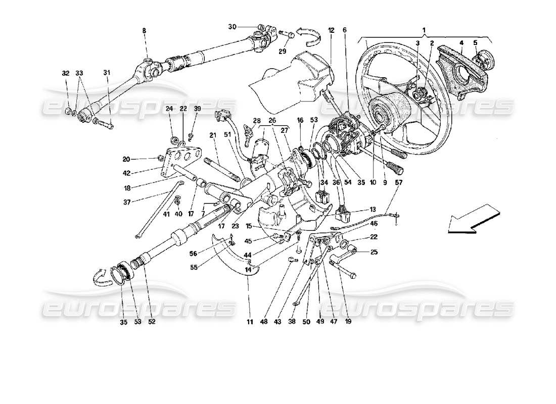 ferrari 512 m steering column parts diagram