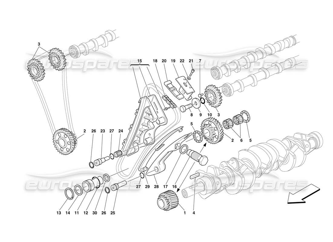 ferrari f50 timing - controls parts diagram