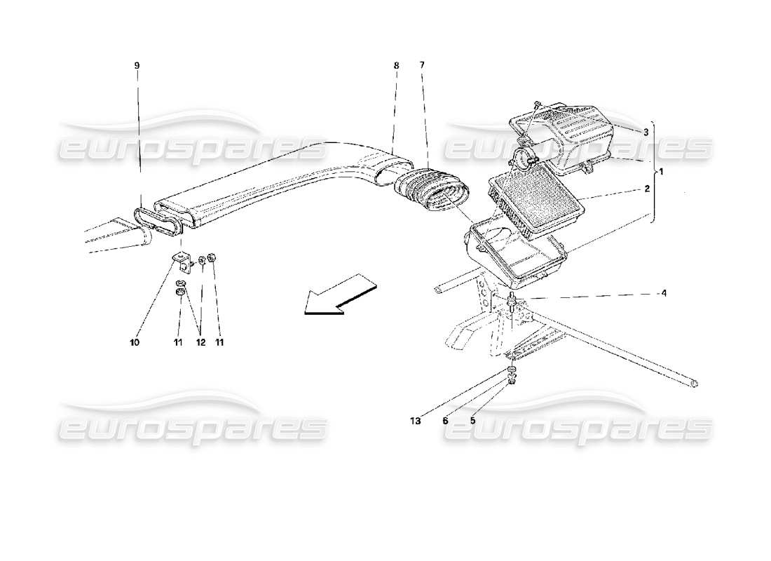 ferrari 512 m air intake part diagram