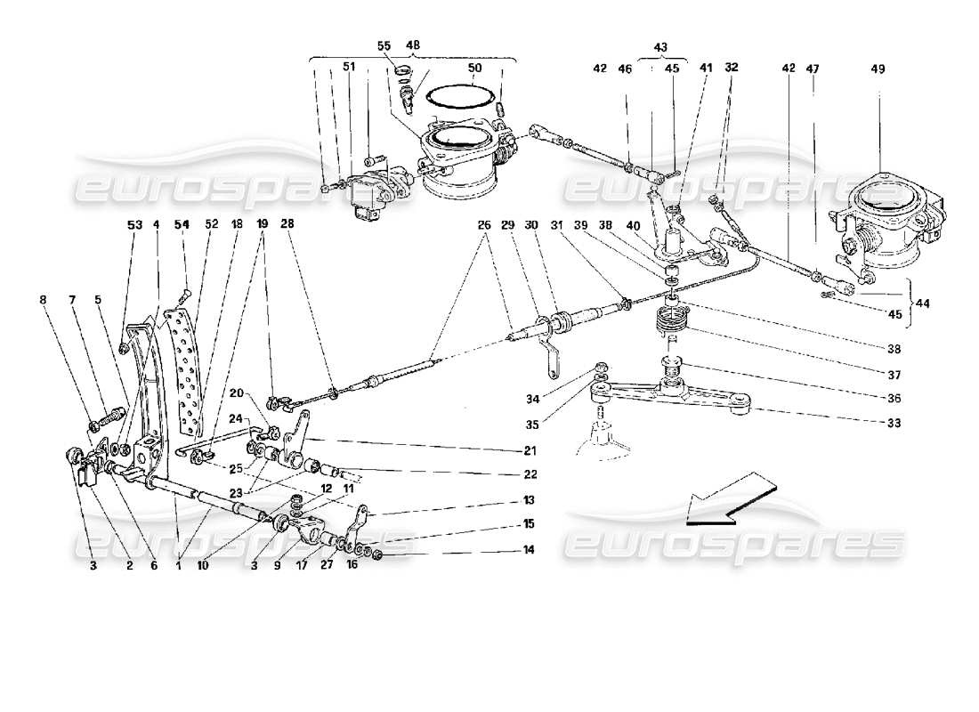 ferrari 512 m throttle control -valid for gd- part diagram