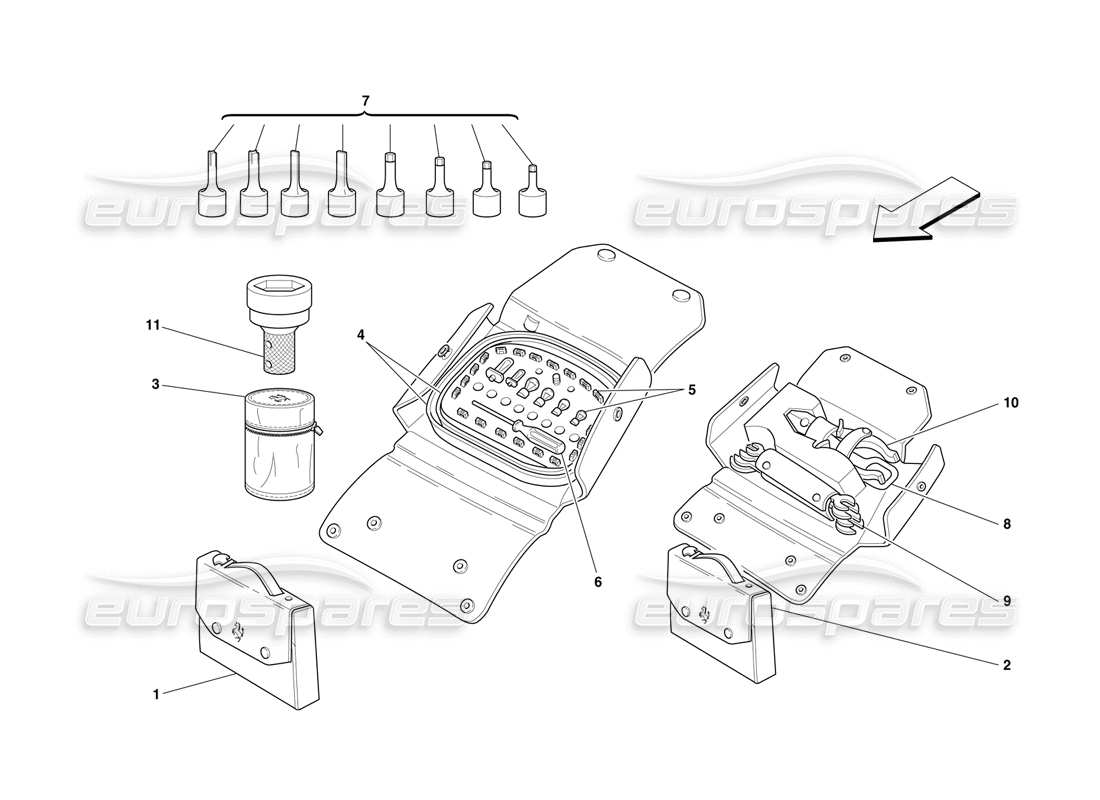 ferrari f50 tools equipment parts diagram