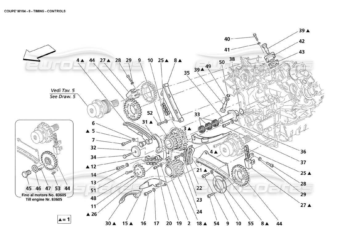 maserati 4200 coupe (2004) timing controls parts diagram