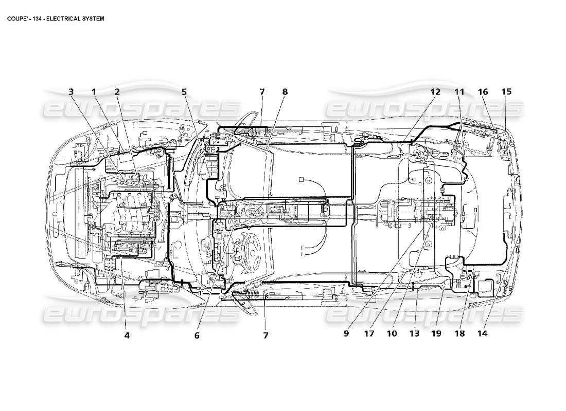 maserati 4200 coupe (2002) electrical system part diagram