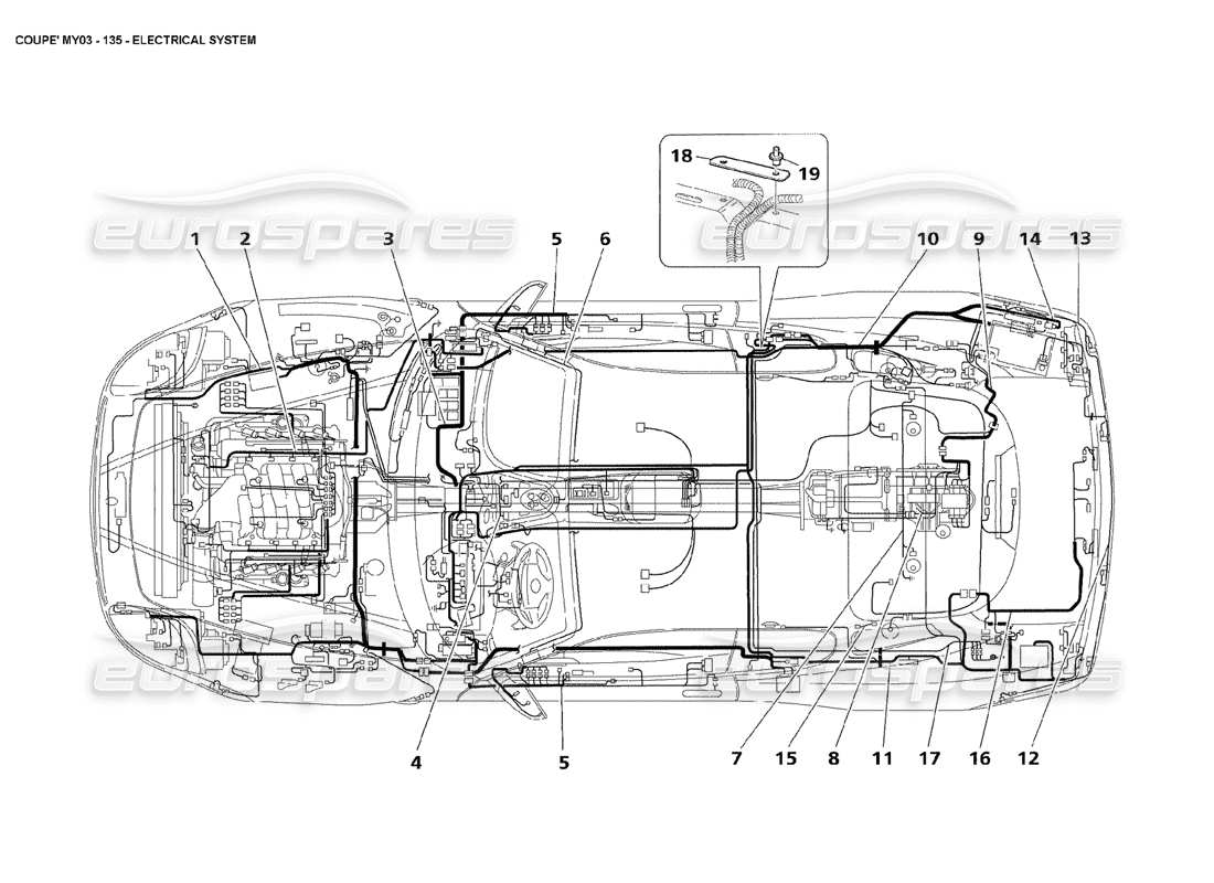 maserati 4200 coupe (2003) electrical system part diagram