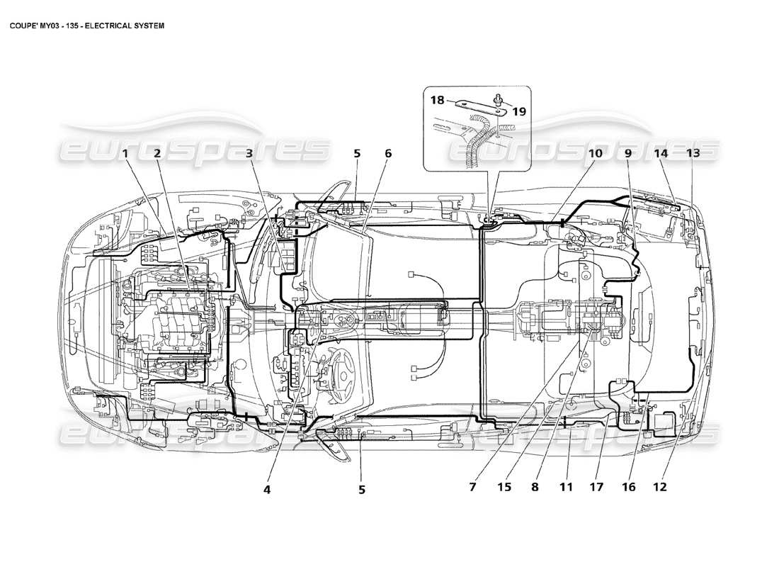 maserati 4200 coupe (2003) electrical system part diagram